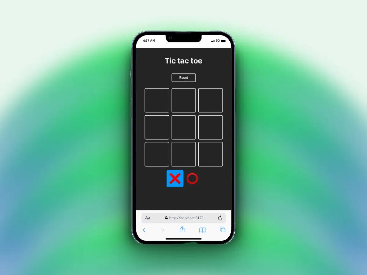 Screenshot of the project Tic Tac Toe